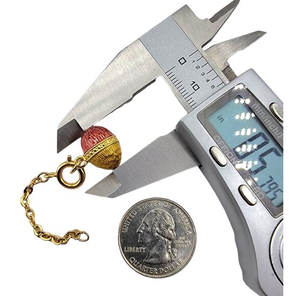 Joan Rivers Gold Tone Red Enamel Textured Egg Charm Pendant - Picture 3 of 4